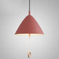 Modern Macarons Tapered Pendant Light Metal 1-Light Pendant Lighting with Pull Ring Red 11" Clearhalo 'Ceiling Lights' 'Modern Pendants' 'Modern' 'Pendant Lights' 'Pendants' Lighting' 2579539