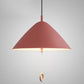 Modern Macarons Tapered Pendant Light Metal 1-Light Pendant Lighting with Pull Ring Red 16" Clearhalo 'Ceiling Lights' 'Modern Pendants' 'Modern' 'Pendant Lights' 'Pendants' Lighting' 2579541