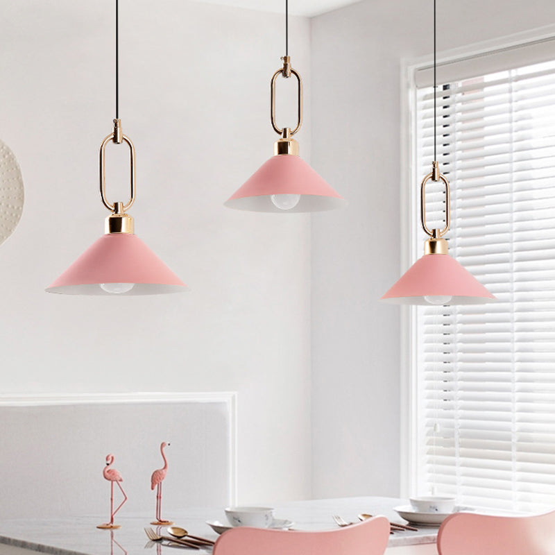Modern Macarons Umbrella Shade Pendant Light Metal Pendant Lighting with Metal Ring Clearhalo 'Ceiling Lights' 'Modern Pendants' 'Modern' 'Pendant Lights' 'Pendants' Lighting' 2579593