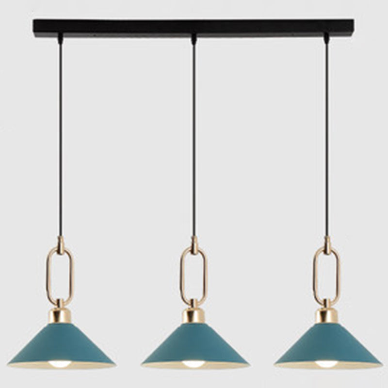Modern Macarons Umbrella Shade Pendant Light Metal Pendant Lighting with Metal Ring Blue Linear Clearhalo 'Ceiling Lights' 'Modern Pendants' 'Modern' 'Pendant Lights' 'Pendants' Lighting' 2579600