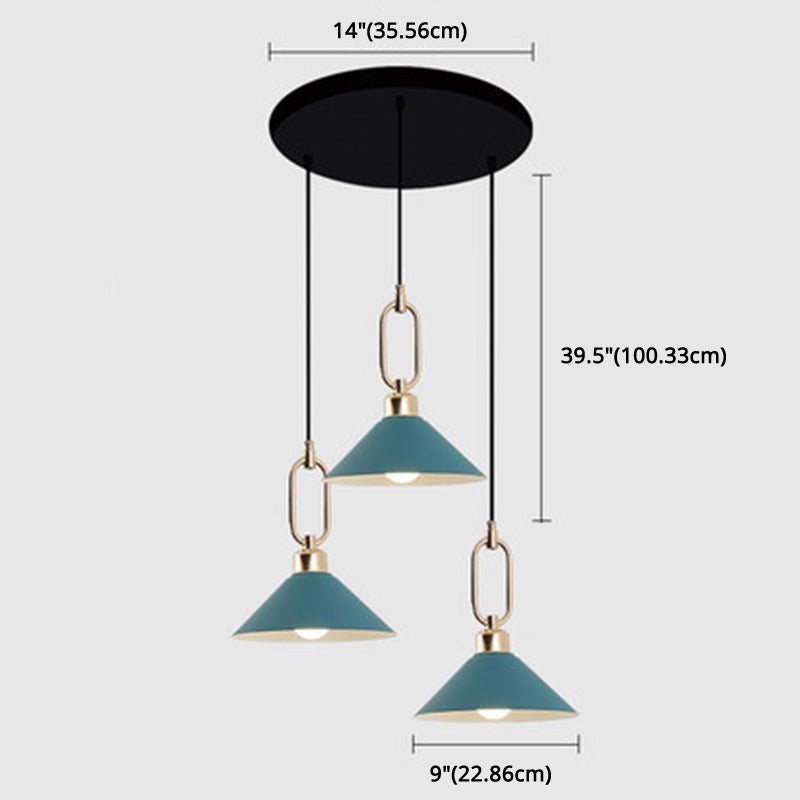 Modern Macarons Umbrella Shade Pendant Light Metal Pendant Lighting with Metal Ring Clearhalo 'Ceiling Lights' 'Modern Pendants' 'Modern' 'Pendant Lights' 'Pendants' Lighting' 2579605