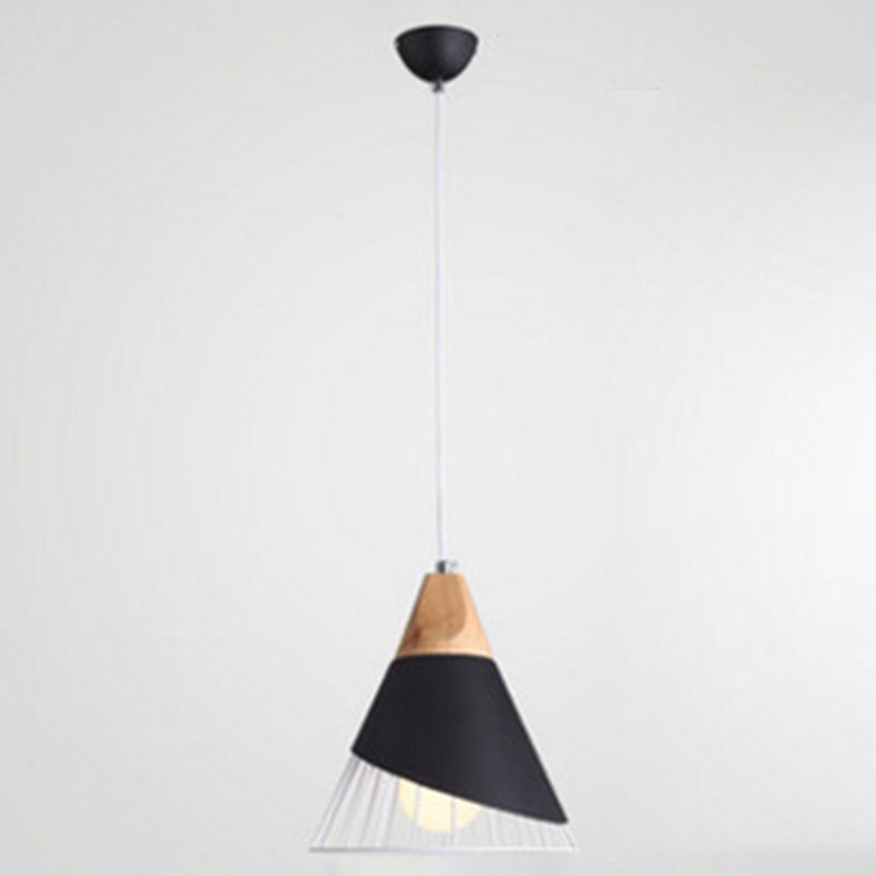 1-Light Wire Cage Pendant Lamp Nordic Macarons Style Metal Living Room Hanging Lamp Black Clearhalo 'Ceiling Lights' 'Modern Pendants' 'Modern' 'Pendant Lights' 'Pendants' Lighting' 2579632