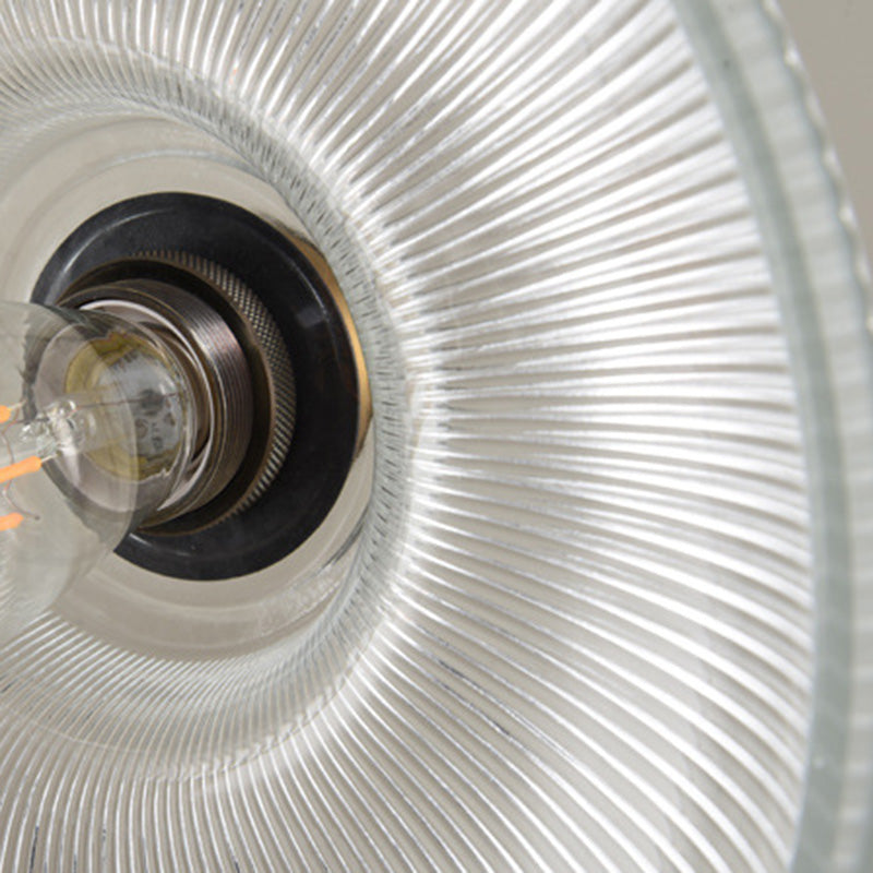 Retro Industrial 1 Light Pendant Prismatic Glass Dome Pendant Lighting for Living Room Clearhalo 'Ceiling Lights' 'Glass shade' 'Glass' 'Industrial Pendants' 'Industrial' 'Middle Century Pendants' 'Pendant Lights' 'Pendants' 'Tiffany' Lighting' 2579668