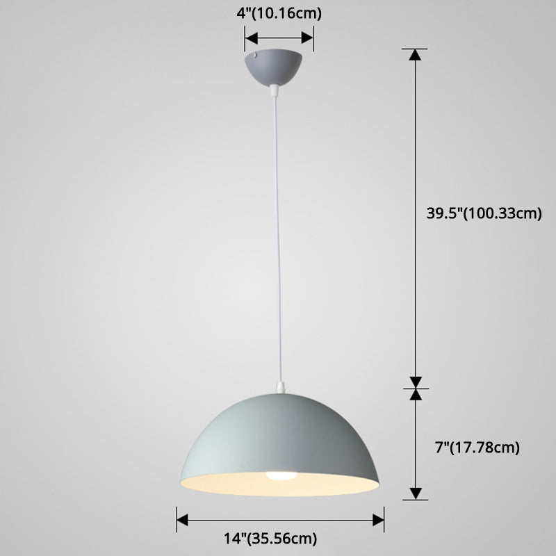 Metal Ribbed Dome Hanging Light 1-Light Nordic Minimalist Style Hanging Lamp for Restaurant Clearhalo 'Ceiling Lights' 'Modern Pendants' 'Modern' 'Pendant Lights' 'Pendants' Lighting' 2579698