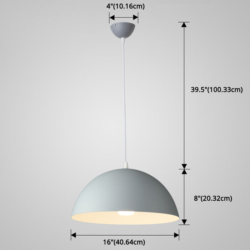 Metal Ribbed Dome Hanging Light 1-Light Nordic Minimalist Style Hanging Lamp for Restaurant Clearhalo 'Ceiling Lights' 'Modern Pendants' 'Modern' 'Pendant Lights' 'Pendants' Lighting' 2579699