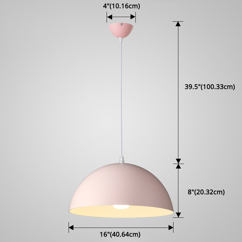 Metal Ribbed Dome Hanging Light 1-Light Nordic Minimalist Style Hanging Lamp for Restaurant Clearhalo 'Ceiling Lights' 'Modern Pendants' 'Modern' 'Pendant Lights' 'Pendants' Lighting' 2579713