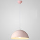 Metal Ribbed Dome Hanging Light 1-Light Nordic Minimalist Style Hanging Lamp for Restaurant Pink 14" Clearhalo 'Ceiling Lights' 'Modern Pendants' 'Modern' 'Pendant Lights' 'Pendants' Lighting' 2579714
