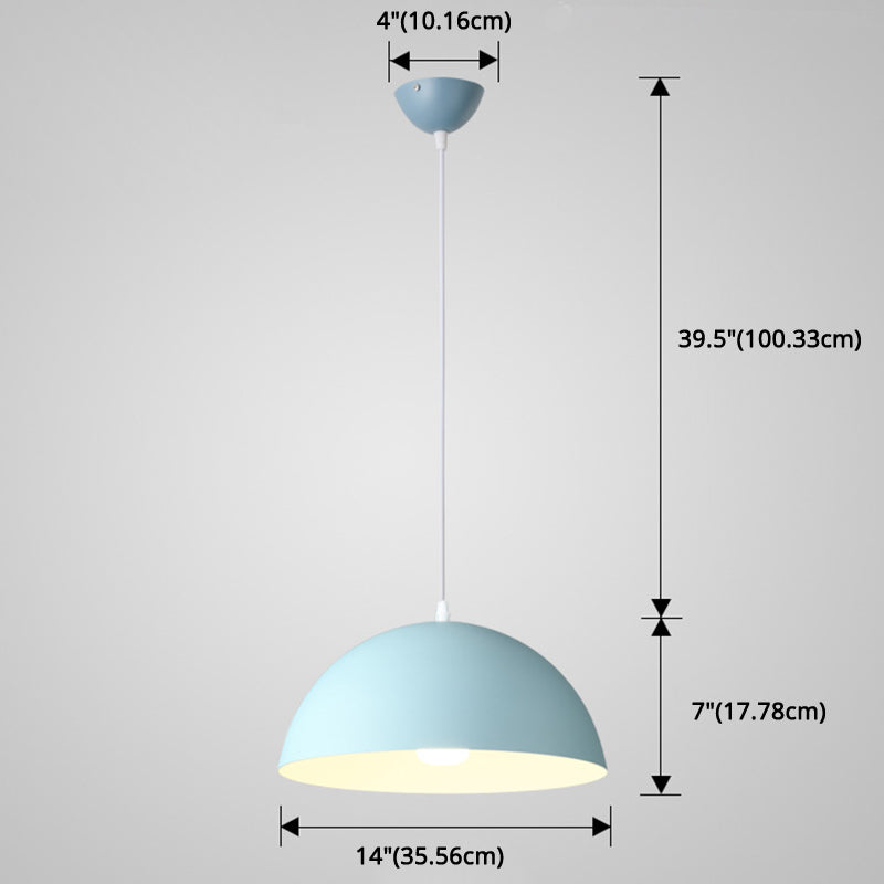 Metal Ribbed Dome Hanging Light 1-Light Nordic Minimalist Style Hanging Lamp for Restaurant Clearhalo 'Ceiling Lights' 'Modern Pendants' 'Modern' 'Pendant Lights' 'Pendants' Lighting' 2579735
