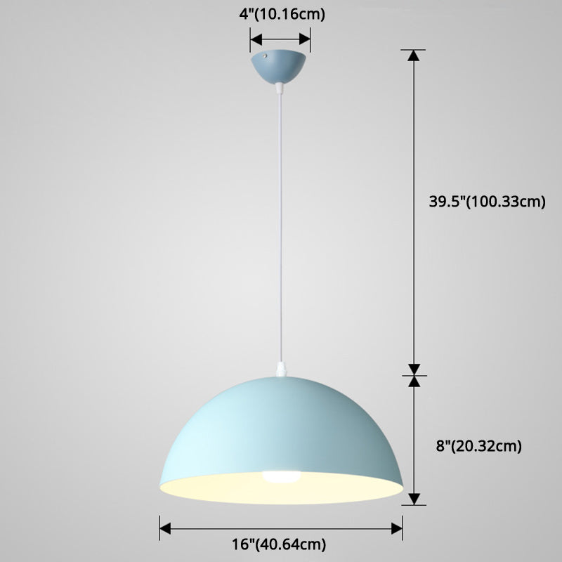 Metal Ribbed Dome Hanging Light 1-Light Nordic Minimalist Style Hanging Lamp for Restaurant Clearhalo 'Ceiling Lights' 'Modern Pendants' 'Modern' 'Pendant Lights' 'Pendants' Lighting' 2579736