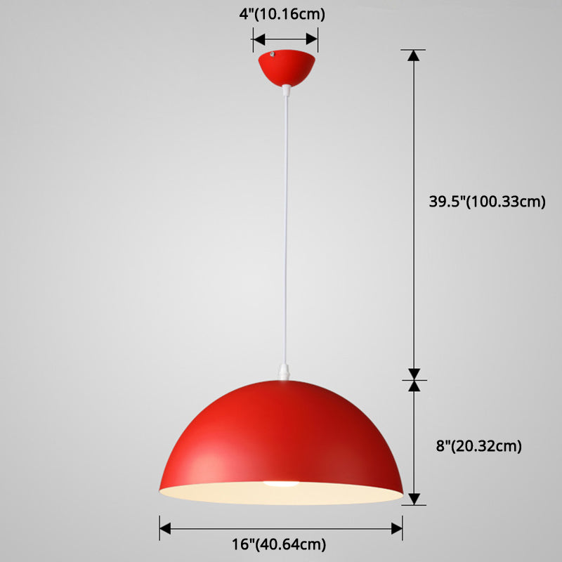 Metal Ribbed Dome Hanging Light 1-Light Nordic Minimalist Style Hanging Lamp for Restaurant Clearhalo 'Ceiling Lights' 'Modern Pendants' 'Modern' 'Pendant Lights' 'Pendants' Lighting' 2579737