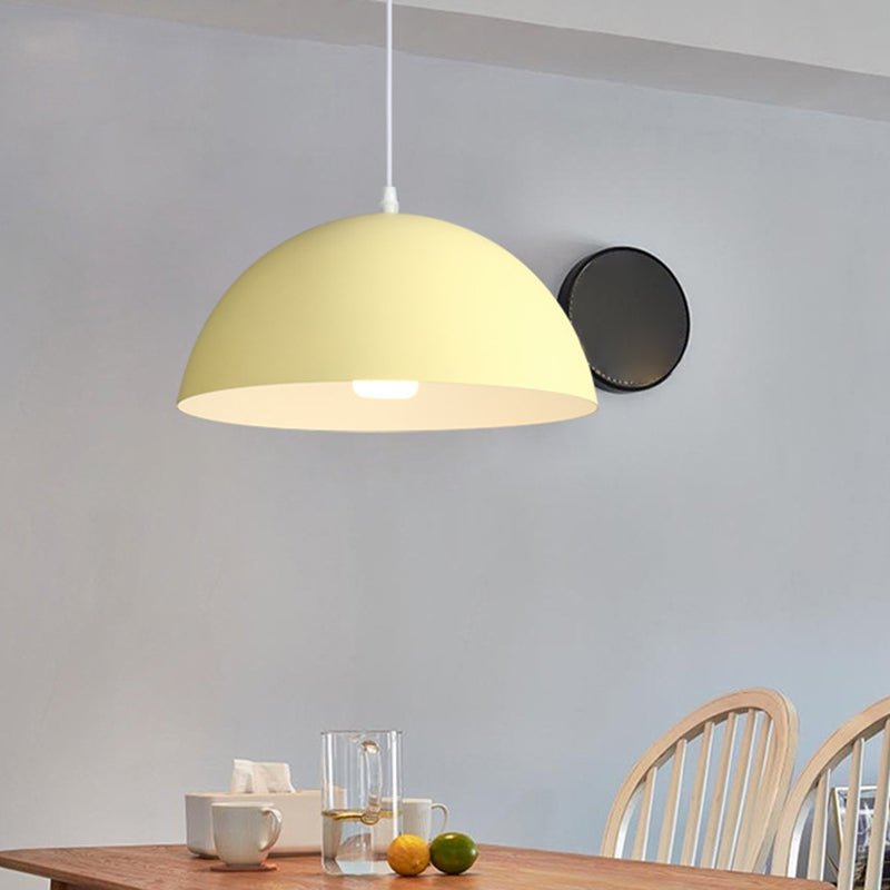 Metal Ribbed Dome Hanging Light 1-Light Nordic Minimalist Style Hanging Lamp for Restaurant Clearhalo 'Ceiling Lights' 'Modern Pendants' 'Modern' 'Pendant Lights' 'Pendants' Lighting' 2579740