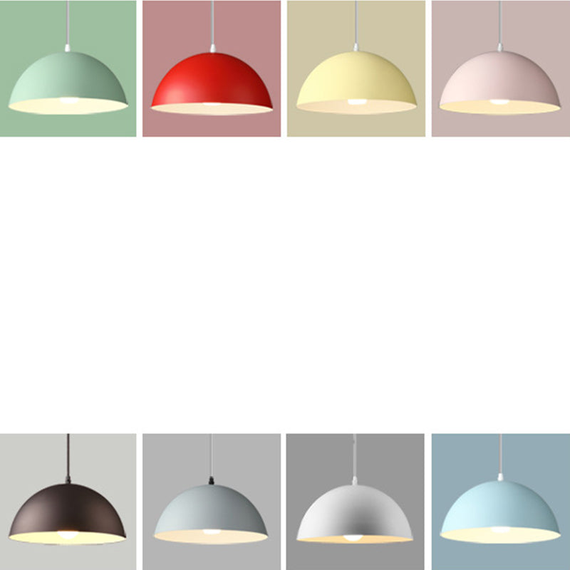 Metal Ribbed Dome Hanging Light 1-Light Nordic Minimalist Style Hanging Lamp for Restaurant Clearhalo 'Ceiling Lights' 'Modern Pendants' 'Modern' 'Pendant Lights' 'Pendants' Lighting' 2579741