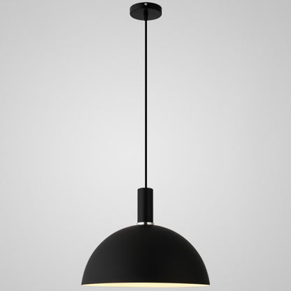 Metal Hemispherical Hanging Light Nordic Style 1 Light Restaurant Ceiling Pendant Lamp Black 12" Clearhalo 'Ceiling Lights' 'Modern Pendants' 'Modern' 'Pendant Lights' 'Pendants' Lighting' 2579749