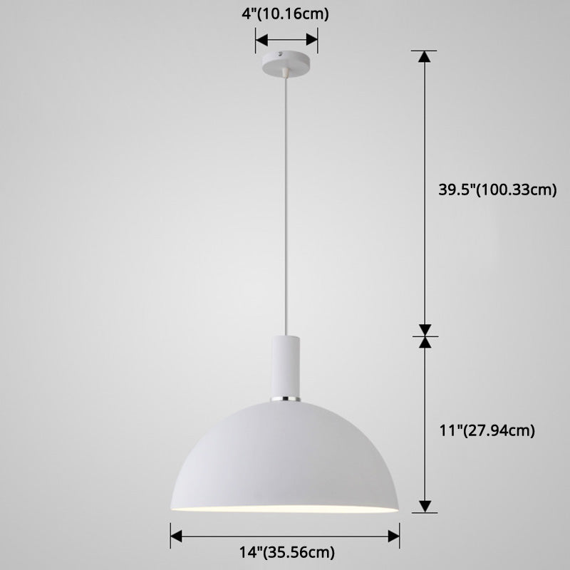 Metal Hemispherical Hanging Light Nordic Style 1 Light Restaurant Ceiling Pendant Lamp Clearhalo 'Ceiling Lights' 'Modern Pendants' 'Modern' 'Pendant Lights' 'Pendants' Lighting' 2579755