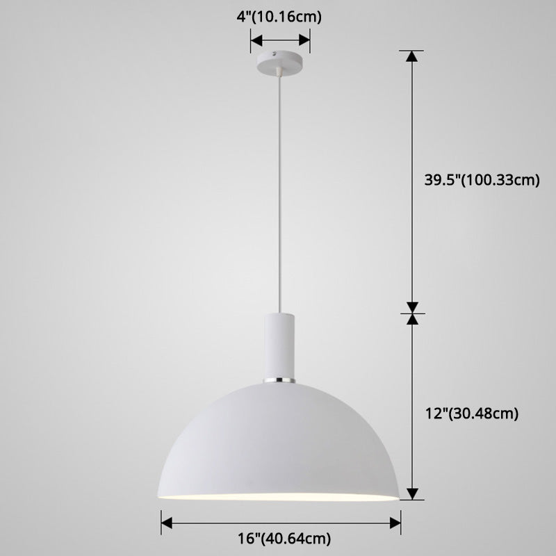 Metal Hemispherical Hanging Light Nordic Style 1 Light Restaurant Ceiling Pendant Lamp Clearhalo 'Ceiling Lights' 'Modern Pendants' 'Modern' 'Pendant Lights' 'Pendants' Lighting' 2579782