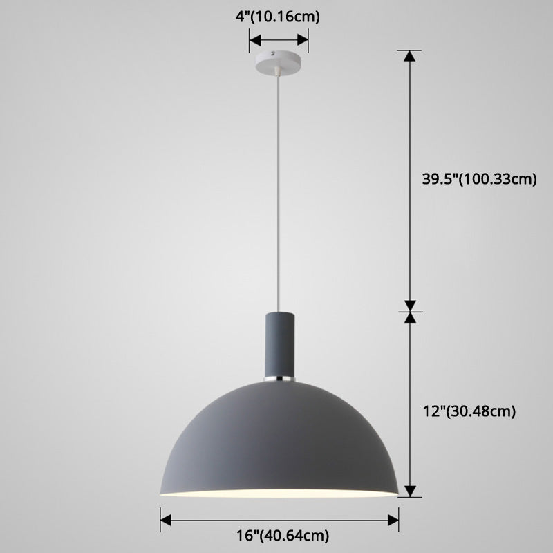 Metal Hemispherical Hanging Light Nordic Style 1 Light Restaurant Ceiling Pendant Lamp Clearhalo 'Ceiling Lights' 'Modern Pendants' 'Modern' 'Pendant Lights' 'Pendants' Lighting' 2579794