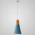 Metal Tapered Hanging Light Nordic Style 1 Light Restaurant Ceiling Pendant Lamp with Wooden Top Blue 5.5" Clearhalo 'Ceiling Lights' 'Modern Pendants' 'Modern' 'Pendant Lights' 'Pendants' Lighting' 2579840