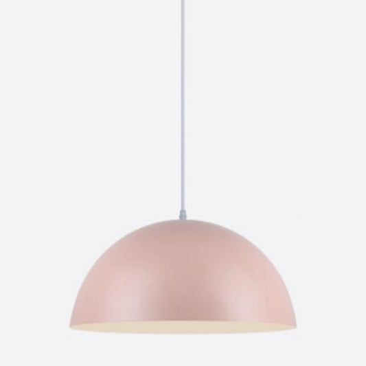 Dome Restaurant Drop Pendant Modern Style Metal 1 Light Hanging Ceiling Light Pink Clearhalo 'Ceiling Lights' 'Modern Pendants' 'Modern' 'Pendant Lights' 'Pendants' Lighting' 2579878