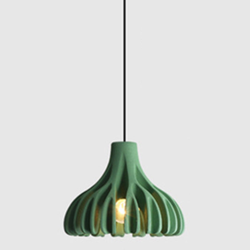 1-Light Coral line Shade Pendant Lamp Nordic Modern Style Resin Hanging Lamp for Dining Room Green Clearhalo 'Ceiling Lights' 'Modern Pendants' 'Modern' 'Pendant Lights' 'Pendants' Lighting' 2579920