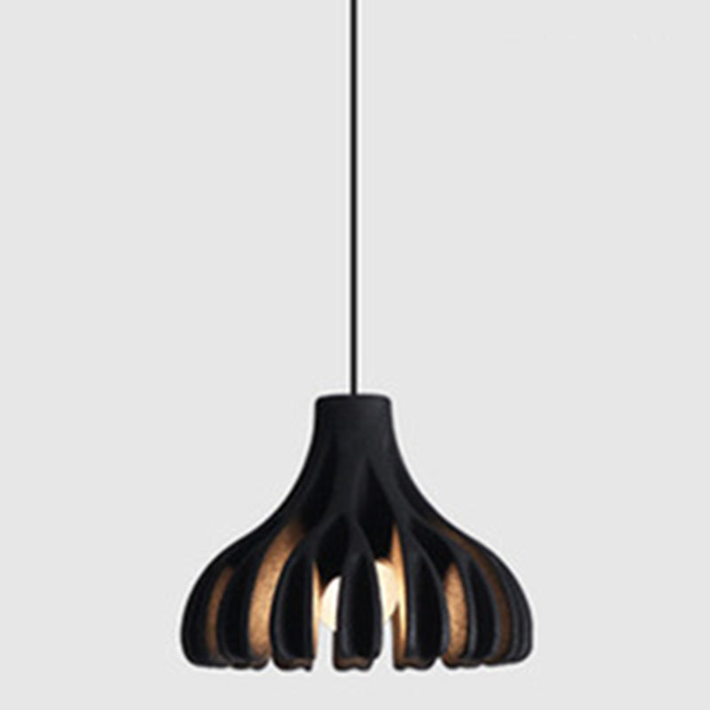 1-Light Coral line Shade Pendant Lamp Nordic Modern Style Resin Hanging Lamp for Dining Room Black Clearhalo 'Ceiling Lights' 'Modern Pendants' 'Modern' 'Pendant Lights' 'Pendants' Lighting' 2579921