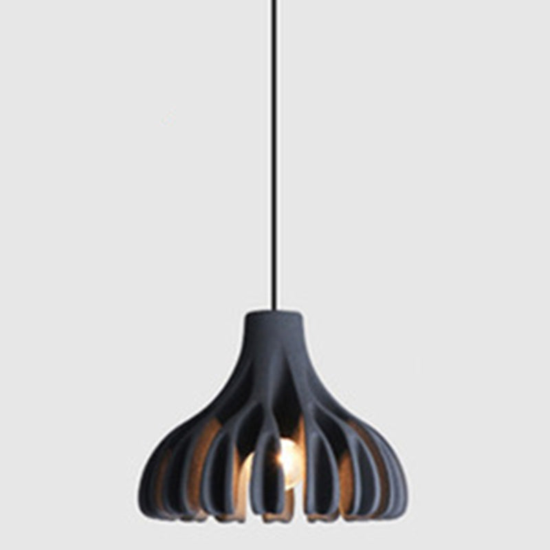 1-Light Coral line Shade Pendant Lamp Nordic Modern Style Resin Hanging Lamp for Dining Room Grey Clearhalo 'Ceiling Lights' 'Modern Pendants' 'Modern' 'Pendant Lights' 'Pendants' Lighting' 2579923
