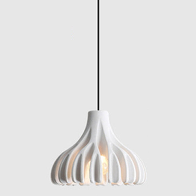 1-Light Coral line Shade Pendant Lamp Nordic Modern Style Resin Hanging Lamp for Dining Room White Clearhalo 'Ceiling Lights' 'Modern Pendants' 'Modern' 'Pendant Lights' 'Pendants' Lighting' 2579927
