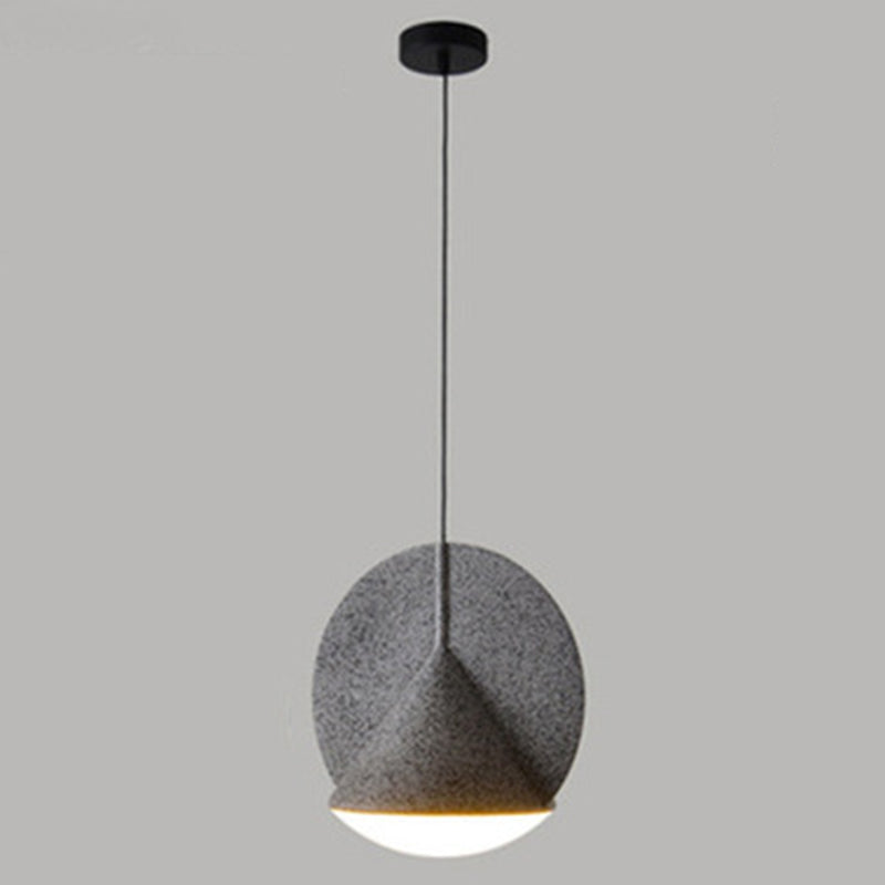 1-Light Round Shade Pendant Lamp Nordic Modern Style Resin Hanging Lamp for Living Room Grey Clearhalo 'Ceiling Lights' 'Modern Pendants' 'Modern' 'Pendant Lights' 'Pendants' Lighting' 2579939