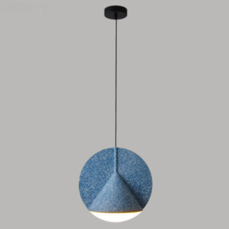 1-Light Round Shade Pendant Lamp Nordic Modern Style Resin Hanging Lamp for Living Room Blue Clearhalo 'Ceiling Lights' 'Modern Pendants' 'Modern' 'Pendant Lights' 'Pendants' Lighting' 2579940