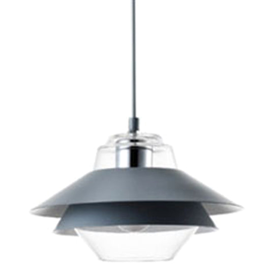 1 Light Layered Concentric Tiers Shade Pendant Lamp Nordic Style Metal Hanging Lamp Grey Clearhalo 'Ceiling Lights' 'Modern Pendants' 'Modern' 'Pendant Lights' 'Pendants' Lighting' 2579962