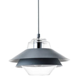 1 Light Layered Concentric Tiers Shade Pendant Lamp Nordic Style Metal Hanging Lamp Grey Clearhalo 'Ceiling Lights' 'Modern Pendants' 'Modern' 'Pendant Lights' 'Pendants' Lighting' 2579962