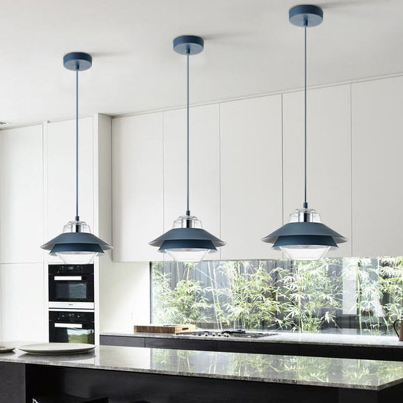 1 Light Layered Concentric Tiers Shade Pendant Lamp Nordic Style Metal Hanging Lamp Clearhalo 'Ceiling Lights' 'Modern Pendants' 'Modern' 'Pendant Lights' 'Pendants' Lighting' 2579965