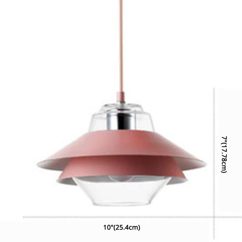 1 Light Layered Concentric Tiers Shade Pendant Lamp Nordic Style Metal Hanging Lamp Clearhalo 'Ceiling Lights' 'Modern Pendants' 'Modern' 'Pendant Lights' 'Pendants' Lighting' 2579968