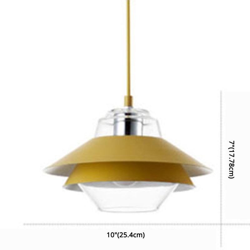 1 Light Layered Concentric Tiers Shade Pendant Lamp Nordic Style Metal Hanging Lamp Clearhalo 'Ceiling Lights' 'Modern Pendants' 'Modern' 'Pendant Lights' 'Pendants' Lighting' 2579969