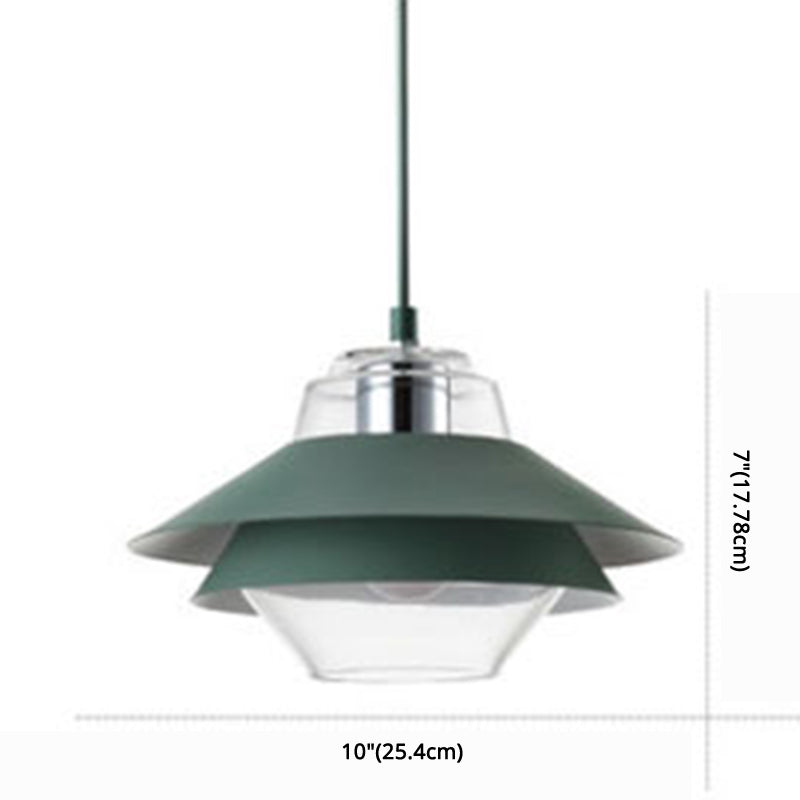 1 Light Layered Concentric Tiers Shade Pendant Lamp Nordic Style Metal Hanging Lamp Clearhalo 'Ceiling Lights' 'Modern Pendants' 'Modern' 'Pendant Lights' 'Pendants' Lighting' 2579970