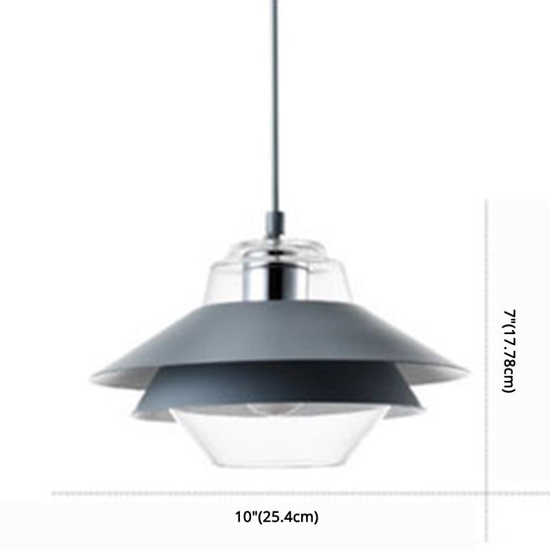 1 Light Layered Concentric Tiers Shade Pendant Lamp Nordic Style Metal Hanging Lamp Clearhalo 'Ceiling Lights' 'Modern Pendants' 'Modern' 'Pendant Lights' 'Pendants' Lighting' 2579971