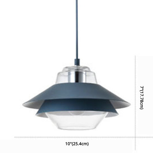 1 Light Layered Concentric Tiers Shade Pendant Lamp Nordic Style Metal Hanging Lamp Clearhalo 'Ceiling Lights' 'Modern Pendants' 'Modern' 'Pendant Lights' 'Pendants' Lighting' 2579972