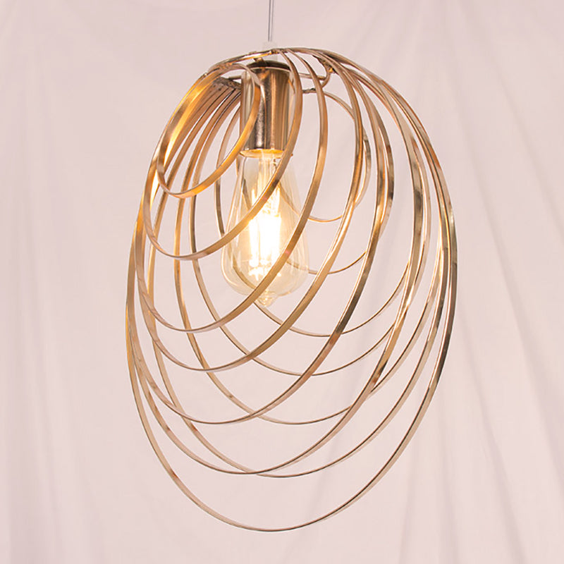 Metal Rings Ceiling Lamp Industrial Style 1 Head Golden Hanging Pendant Light for Coffee Shop Clearhalo 'Art Deco Pendants' 'Cast Iron' 'Ceiling Lights' 'Ceramic' 'Crystal' 'Industrial Pendants' 'Industrial' 'Metal' 'Middle Century Pendants' 'Pendant Lights' 'Pendants' 'Tiffany' Lighting' 258040