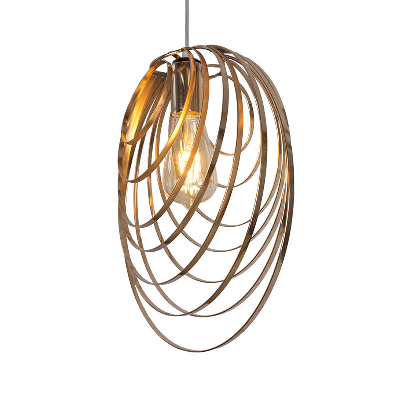 Metal Rings Ceiling Lamp Industrial Style 1 Head Golden Hanging Pendant Light for Coffee Shop Clearhalo 'Art Deco Pendants' 'Cast Iron' 'Ceiling Lights' 'Ceramic' 'Crystal' 'Industrial Pendants' 'Industrial' 'Metal' 'Middle Century Pendants' 'Pendant Lights' 'Pendants' 'Tiffany' Lighting' 258042