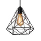 Diamond Shade Hanging Lighting Farmhouse Style Metal 1 Light Kitchen Ceiling Fixture with Wire Frame in Black Clearhalo 'Art Deco Pendants' 'Black' 'Cast Iron' 'Ceiling Lights' 'Ceramic' 'Crystal' 'Industrial Pendants' 'Industrial' 'Metal' 'Middle Century Pendants' 'Pendant Lights' 'Pendants' 'Rustic Pendants' 'Tiffany' Lighting' 258047