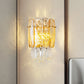 Half-Cylinder Wall Light Postmodern Faceted Crystal 2 Heads Gold Sconce Light for bedroom Clearhalo 'Modern wall lights' 'Modern' 'Wall Lamps & Sconces' 'Wall Lights' Lighting' 258653