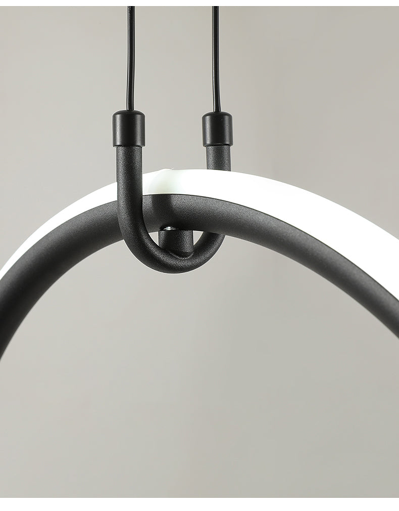 Stick and Ring Dining Room Island Light Fixture Metal Modernist LED Pendant Lamp in Black Clearhalo 'Ceiling Lights' 'Island Lights' Lighting' 2586860