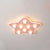 Blue/Pink/White Star Flush Ceiling Light Modern Metal 8 Bulbs Flush Lighting for Children Room Pink Clearhalo 'Ceiling Lights' 'Close To Ceiling Lights' 'Close to ceiling' 'Flush mount' Lighting' 258694