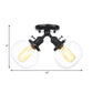 Amber/Clear Glass Ball Semi Flush Pendant Light Industrial Style 2 Heads Black/Bronze Ceiling Mounted Lamp for Restaurant Clearhalo 'Ceiling Lights' 'Close To Ceiling Lights' 'Close to ceiling' 'Glass shade' 'Glass' 'Semi-flushmount' Lighting' 258757