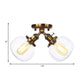 Amber/Clear Glass Ball Semi Flush Pendant Light Industrial Style 2 Heads Black/Bronze Ceiling Mounted Lamp for Restaurant Clearhalo 'Ceiling Lights' 'Close To Ceiling Lights' 'Close to ceiling' 'Glass shade' 'Glass' 'Semi-flushmount' Lighting' 258763