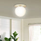 Globe Semi Flush Chandelier Modern 1 Light Glass Ceiling Mount Light Fixture for Hallway Clearhalo 'Ceiling Lights' 'Close To Ceiling Lights' 'Close to ceiling' 'Semi-flushmount' Lighting' 2588381