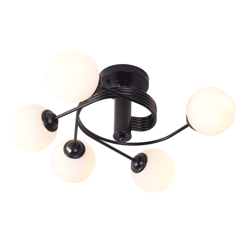Round Flush Mount Ceiling Light Contemporary Frosted White Glass Ceiling Flush Mount for Living Room Clearhalo 'Ceiling Lights' 'Close To Ceiling Lights' 'Close to ceiling' 'Semi-flushmount' Lighting' 2588397