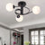 Round Flush Mount Ceiling Light Contemporary Frosted White Glass Ceiling Flush Mount for Living Room 3 Black Clearhalo 'Ceiling Lights' 'Close To Ceiling Lights' 'Close to ceiling' 'Semi-flushmount' Lighting' 2588398