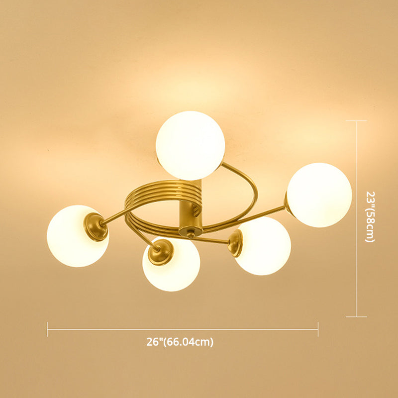 Round Flush Mount Ceiling Light Contemporary Frosted White Glass Ceiling Flush Mount for Living Room Clearhalo 'Ceiling Lights' 'Close To Ceiling Lights' 'Close to ceiling' 'Semi-flushmount' Lighting' 2588399