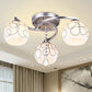 Spherical Semi Flush Mount Ceiling Light Modernist White Glass Ceiling Light Fixture for Bedroom 3 White Linear Clearhalo 'Ceiling Lights' 'Close To Ceiling Lights' 'Close to ceiling' 'Semi-flushmount' Lighting' 2588402