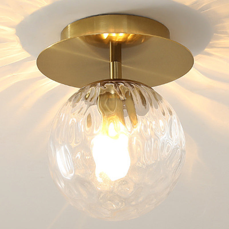 Bubble Semi Flush Mount Lighting Ultra-Contemporary Clear Prismatic Glass Ceiling Flush Mount Lights for Hallway Gold Clearhalo 'Ceiling Lights' 'Close To Ceiling Lights' 'Close to ceiling' 'Semi-flushmount' Lighting' 2588412